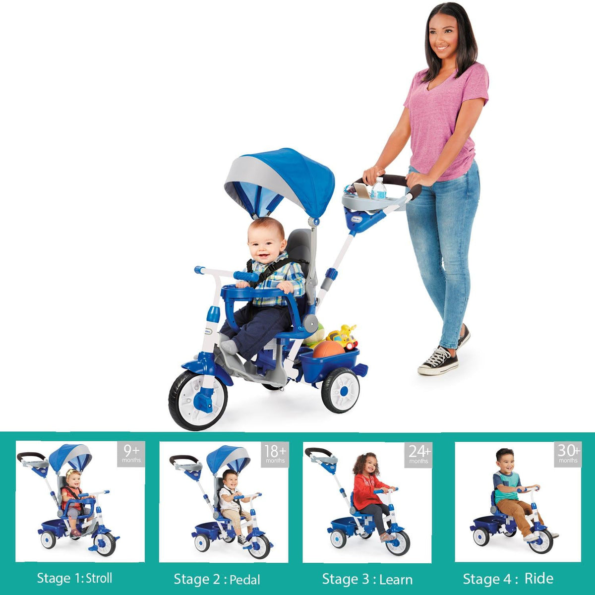 Playful Perfect Fit 4-in-1 Trike - Blue