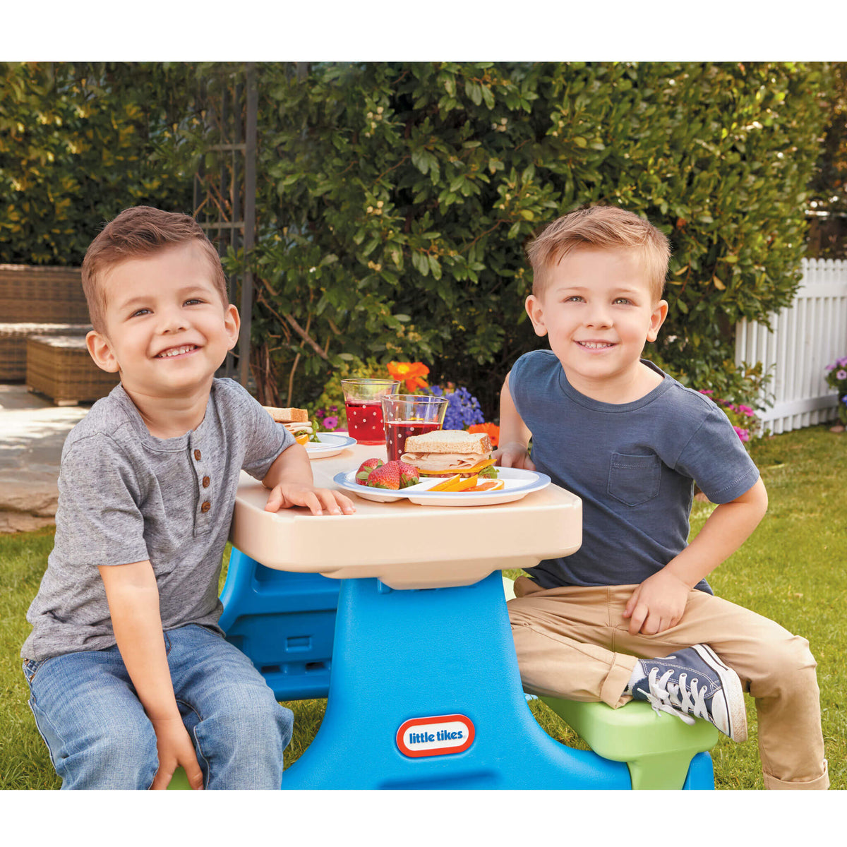 Playful Easy Store Jr. Play Table with Umbrella - BlueGreen