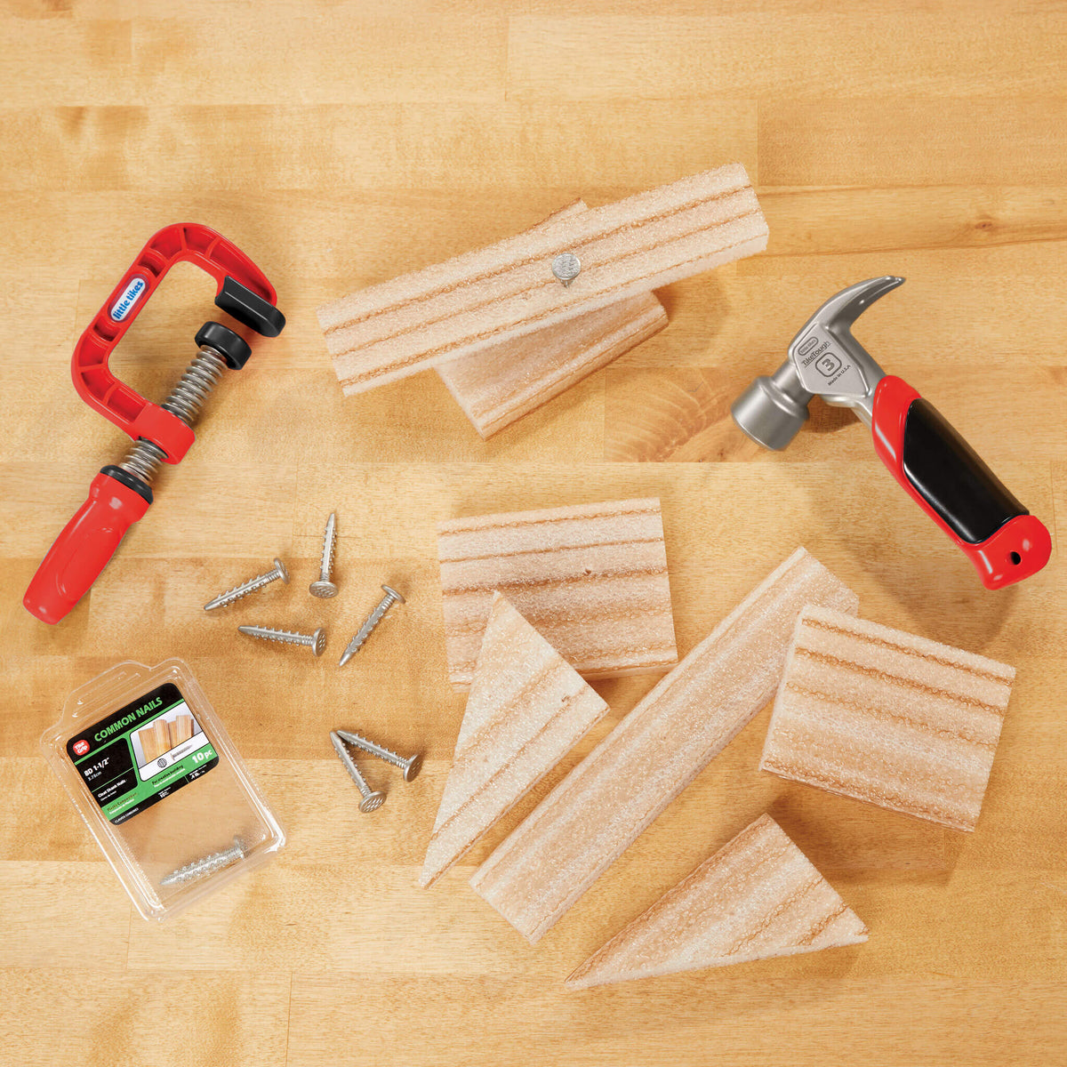 Playful Creative Construction Hammer and Nail Set
