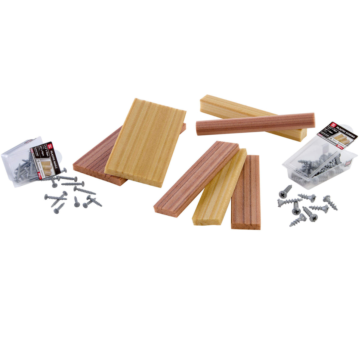 Playful Creative Construction Wood Nails and Screw Bundle