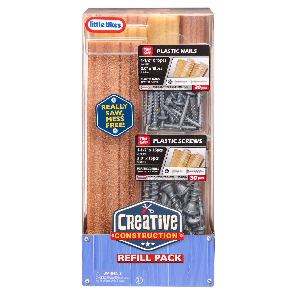 Playful Creative Construction Wood Nails and Screw Bundle