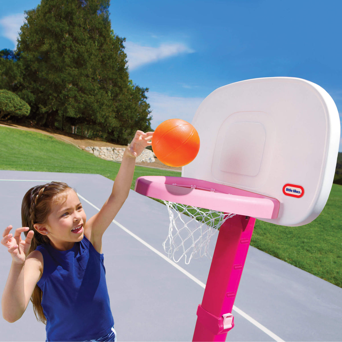 Playful TotSports Easy Score Pink Basketball Set with 3 Basketballs