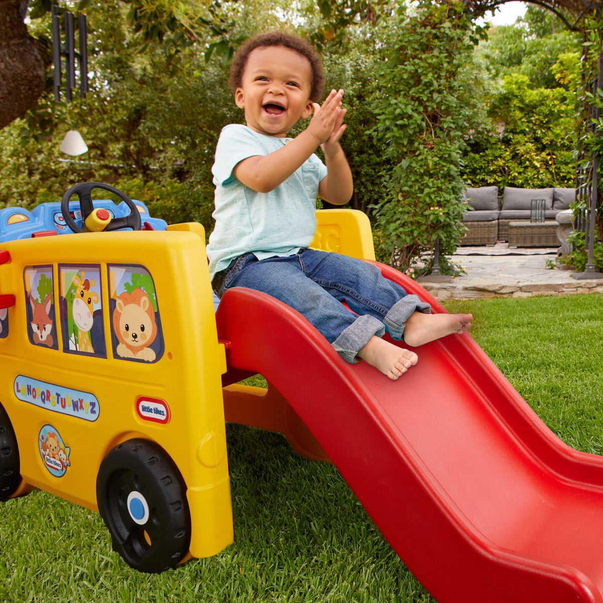 Playful School Bus Climber