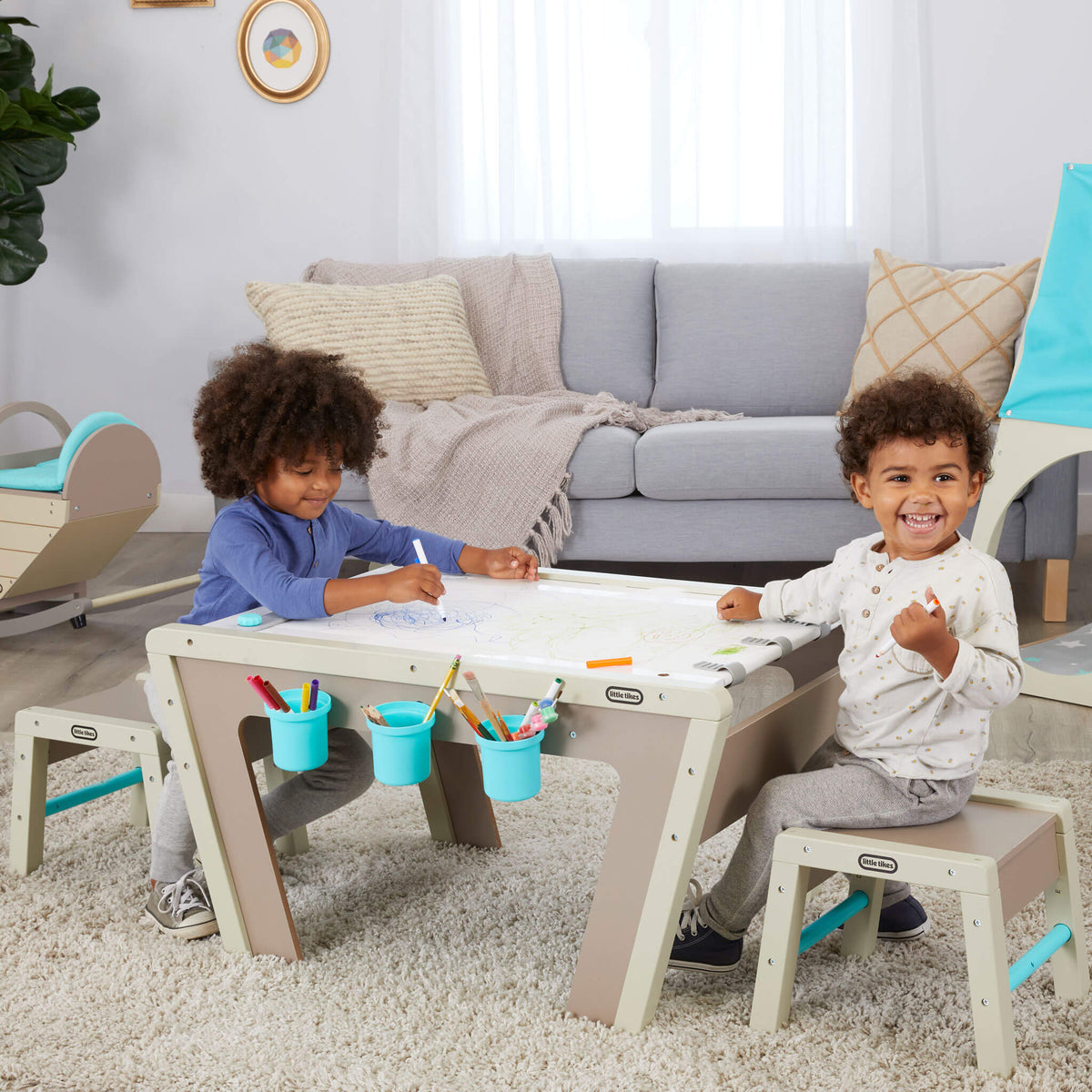 Playful 2-in-1 Easel and Art Table