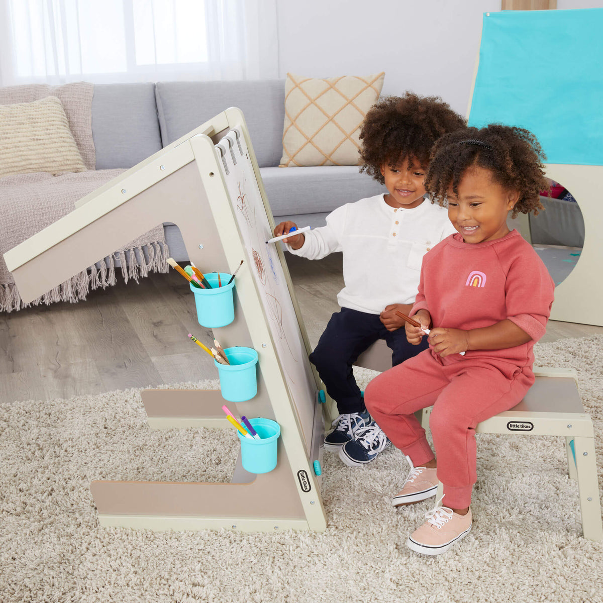 Playful 2-in-1 Easel and Art Table