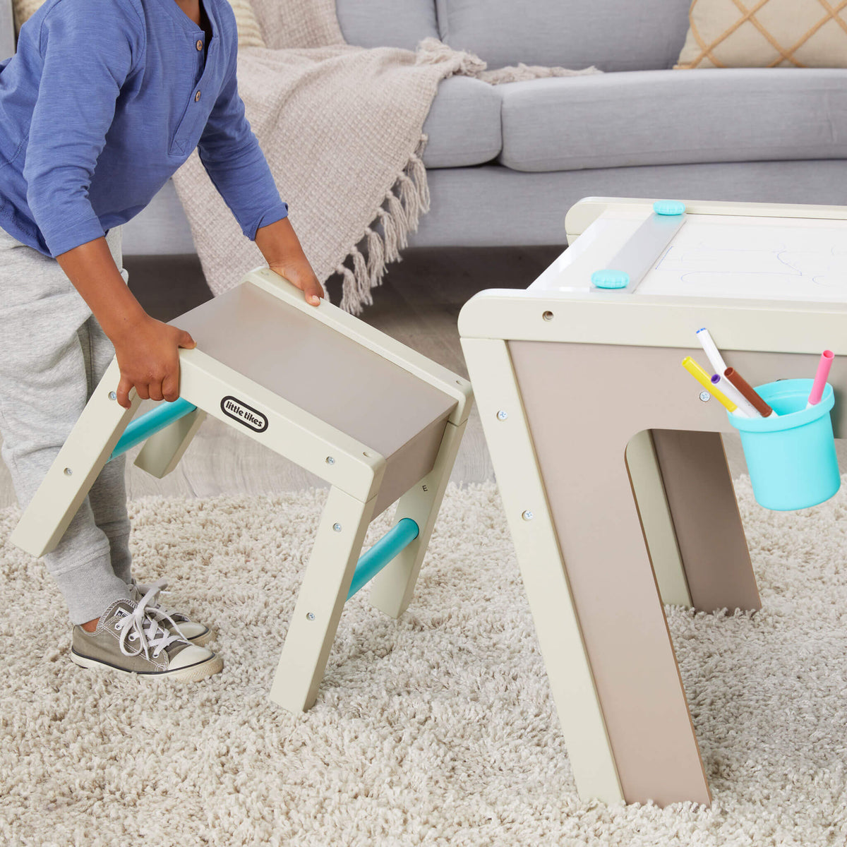 Playful 2-in-1 Easel and Art Table