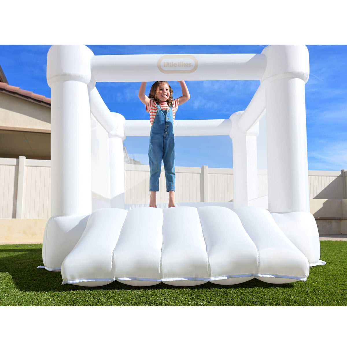 Playful Cloud Collection White Jr. Jump n Slide Bouncer