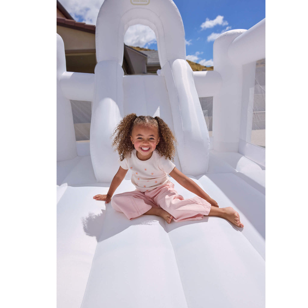 Playful Cloud Collection Jump n Double Slide Bouncer White