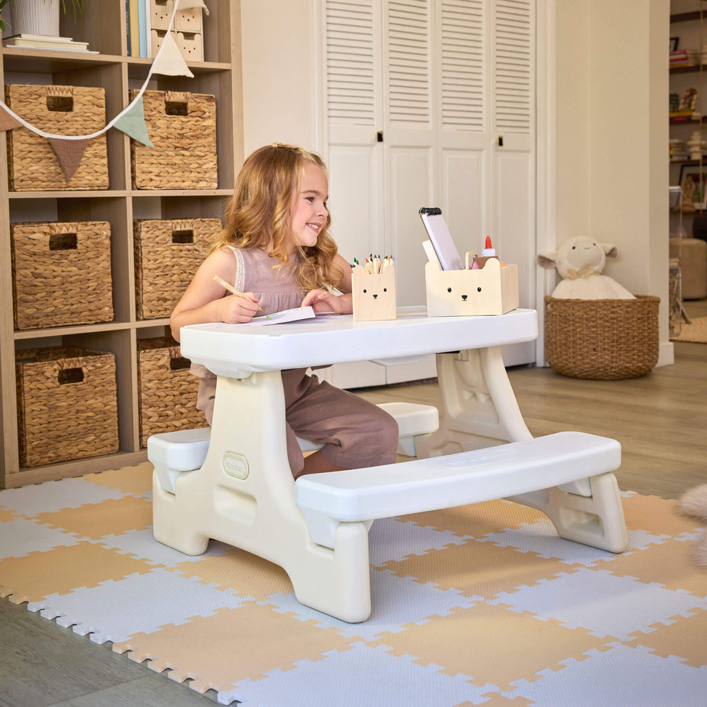 Playful Cloud Collection Easy Store Jr. Play Table - White