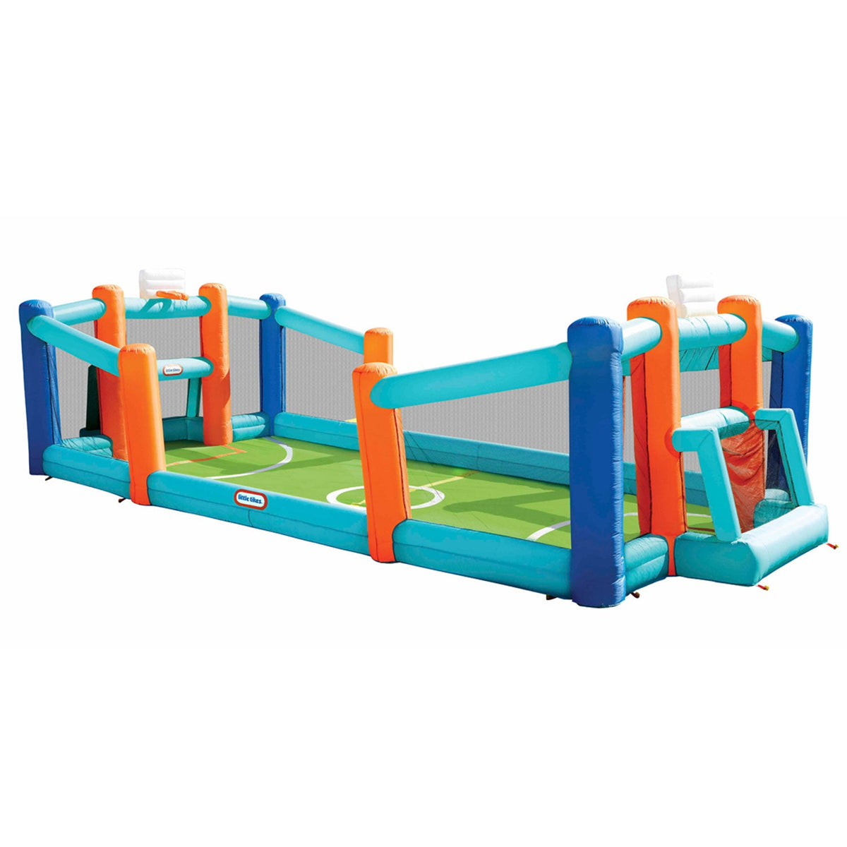 Playful Huge Backyard Soccer & Basketball Court