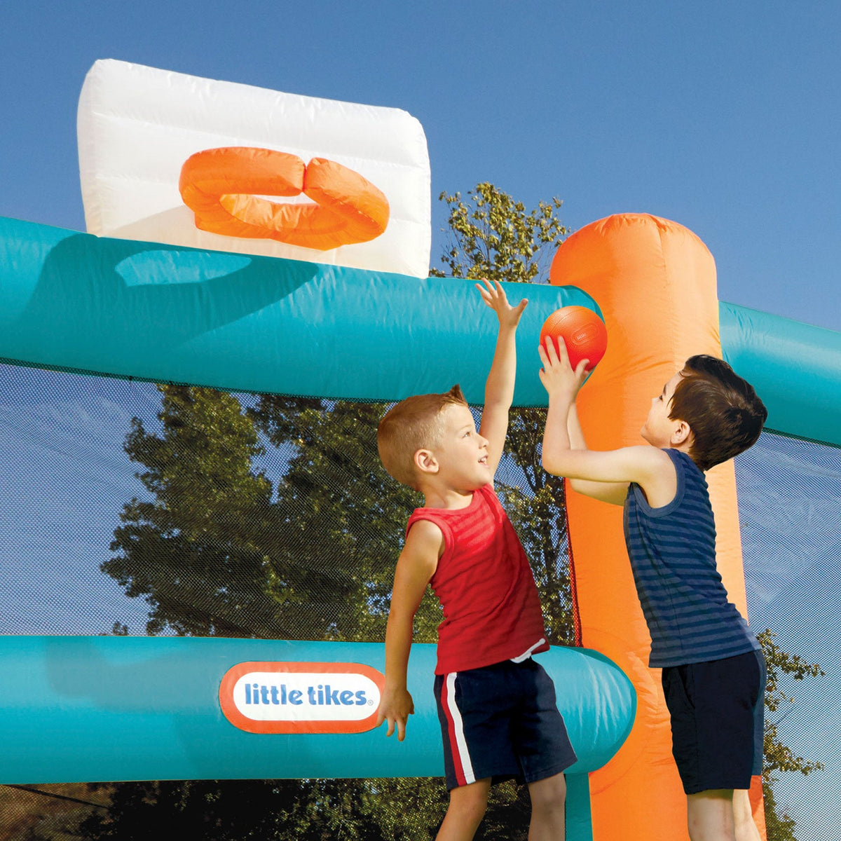 Playful Huge Backyard Soccer & Basketball Court